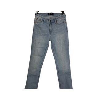 GAP Classic Light Wash Straight Frayed Ankle Jeans SZ 0/25R